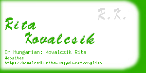 rita kovalcsik business card